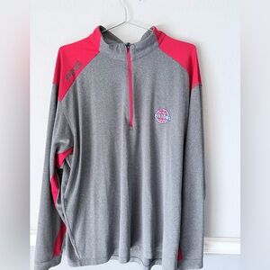 Detroit Pistons Ping Sensor Cool Men's XXL Quarter Zip Pullover Gray Red